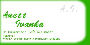 anett ivanka business card